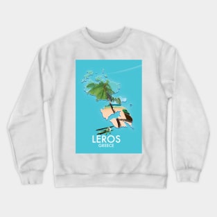 Leros Greece Map Crewneck Sweatshirt